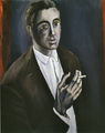 Ντίκος Βυζάντιος, Ο άνδρας με το τσιγάρο, 1995, λάδι σε μουσαμά, 41 x 33 εκ.