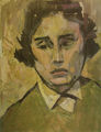 Lucas Venetoulias, Portrait of a woman, 1961, oil on cardboard, 32 x 25 cm