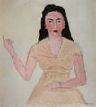 Nikos Nikolaou, Portrait of a woman, 1948, watercolor, 29 x 26 cm