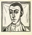 Yannis Moralis, Self-portrait, 1934, woodcut, 34.5 x 32.5 cm