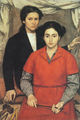 Γιάννης Μόραλης, Δύο φίλες, 1946, λάδι σε μουσαμά, 100 x 67 εκ.