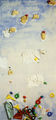 Βλάσης Κανιάρης, Τοπίο, 1970, ζωγραφισμένο φελιζόλ με ενσωματωμένα γύψινα χέρια και πλαστικά παιχνίδια και πλεξιγκλάς, 209 x 95 x 25 εκ.