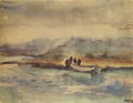 Takis Marthas, Boat, 1938, watercolor, 26 x 34 cm