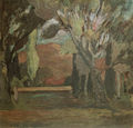 Takis Marthas, Trees, 1952, oil on cardboard, 50 x 50 cm